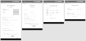 image of four wireframe sketches